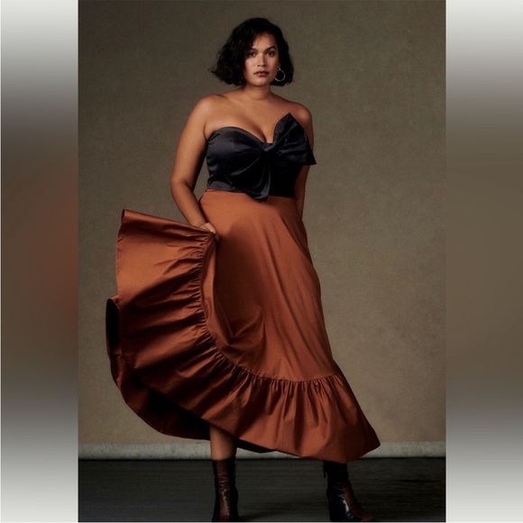 Anthropologie Hutch Hutch Bow-Tie Maxi Dress in Colorblock - Picture 3 of 11